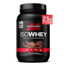 MuscleTech ISO 분리 유청 단백질 파우더 초콜릿 - 마른 근육 증가 바디 빌딩 체중 증가 및 회복을 위한 운동 후 체육관 보충제 - 단백질 25g BCAA E, 1개, 907g