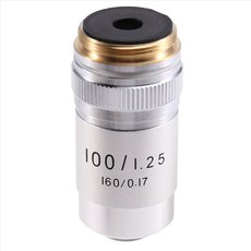 195 무색 대물 렌즈 광학 100x195MM 공액 거리 생물 현미경 대물 렌즈, 은