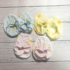 BabyShare 台灣製新生嬰兒腳套 多款印圖薄款 黃色 溫暖防護