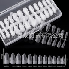 美甲全貼甲片 240片/盒 透明柔軟無需刻磨, 1個, 240片裝杏仁型甲片, 杏仁型