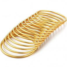 ECLATIS Sureio 14피스 3mm 금 도금 디자인 팔찌 스테인리스 스틸 여성 다층 쌓을 수 있는 시원한 얇은 뱅글 보헤미안 하이퀄리티 주얼리 팔찌 마노 30785, ECLATIS Sureio 14피스 3mm 금 도금 디