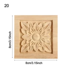 가구 캐비닛용 빈티지 꽃 절묘한 조각 천연 나무 아플리케 도색되지 않은 나무 몰딩 데칼 공예 장식, 12 20