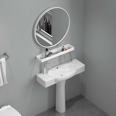 긴다리 세면대 간이 개수대 인테리어 원룸 미니 소형, 40cm 타원형 세면대+수전+거울