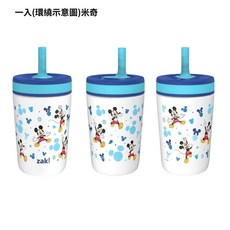 zak! 兒童不鏽鋼吸管杯 真空保冰保溫 防漏水設計, 1個, 米奇 約354ml(不鏽鋼杯)