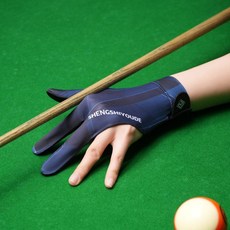 桌球臺球手套專業男女通用露指斯諾克比賽專用防滑薄款三指高彈, 檯球全指藍色【左手單只】, 1個