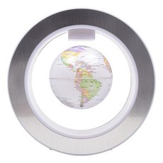 磁懸浮地球儀 LED燈光 創意禮品 桌面裝飾 學習教具, 白色