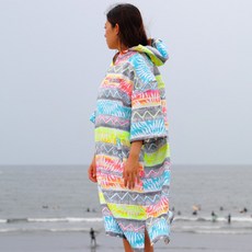 TAVARUA 速乾毛巾衣 衝浪更衣, 1個, 彩虹, 彩虹