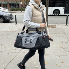 언더아머 더플백 트레이닝백 운동 가방 테니스가방 웨이트 축구 복싱 트렌디한 58L, 그레이, 1개