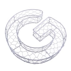 shangren 소박한 철 철사 화환 프레임 즙이 많은 냄비 철 화분 뜨거운 판매 알파벳 A-Z 정원이나 사랑스러운 집에 낭만적, 실버, 1개