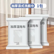洗臉巾拖把 乾濕兩用拖把 長桿款, 1個, 免洗夾布拖-幹巾1包,一秒換布【隔日到貨】