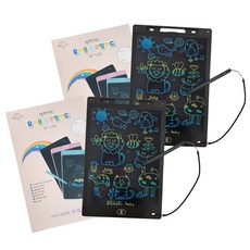 벨베이비 유아용 드로잉패드 12인치 전자칠판 LCD, 2개, 블랙