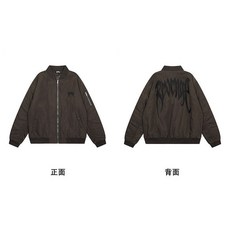 엘스튜디오 자수 레터링 빈티지 워싱 지퍼 재킷 유럽 스트릿 루즈핏 아우터 NO.7249