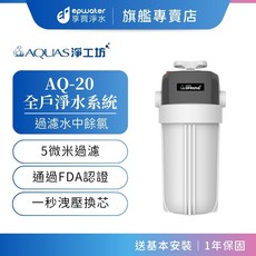 AQUAS 淨工坊 AQ-20 全戶除氯過濾器 5微米過濾 大流量, 1個, AQ20 全戶除氯過濾器