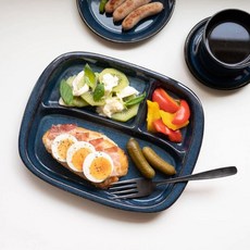 야마니 35192534 노르딕 블루 딥 런치 플레이트