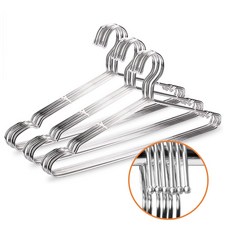 두꺼운 스텐레스옷걸이 스텐 튼튼한 티셔츠 금속 스틸 세탁소 논슬립 옷가게 옷걸이 3mm x 42cm, 100개, 스텐옷걸이 3mm 마개없음