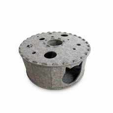 毛氈圓形貓窩隧道, 灰色 直徑60cm*高30cm小號, 1個
