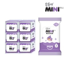 순둥이 미니 프리미엄 아기물티슈 휴대형 유아물티슈, 65g, 5개입, 60개