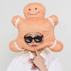 말랑마쥬 인생네컷 동물 캐릭터 모자 할로윈 파티 소품, 1개, 쿠키맨