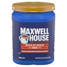 Maxwell House 그라운드 커피 코셔 통 1개 아침 및 오후 픽업용 웨이크 업 로스트 미디엄 1.2L(40온스) 203612, Maxwell House 그라운드 커피, 코셔, 통 1, 1