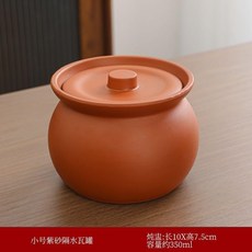 紫砂烤梨專用陶瓷燉罐商用炭烤梨罐烤箱隔水瓦罐雙蓋煨湯燉盅傢用, 1個, 紫砂瓦罐單蓋小號350毫陞