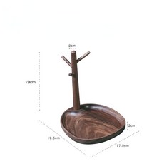 台灣出貨 鑰匙收納擺件桌面玄關鞋櫃新居置物架實木進門掛鑰匙架, 黑胡桃木, 1個