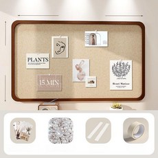 부착식 대형 핀보드 부착형 알림판 펠트 무타공, 진카멜 본체 + 레드커피 프레임