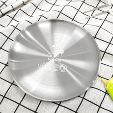 키친유 부릉부릉 자동차 스텐 원형 간식 접시 23cm 유아 아동 캐릭터 식기 나눔 그릇 어린이 과일 디저트, 1개, 실버