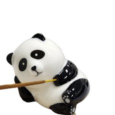 인센스홀더 눈뜬 판다 도자기 인형 탁상용 인테리어 똑템, 1개