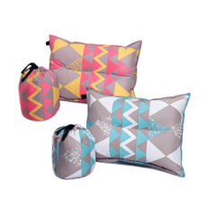 자충식 캠핑 에어베개 2개 세트 감성 에스닉 패턴 차박 휴대용 베개 (레드+블루), 1개