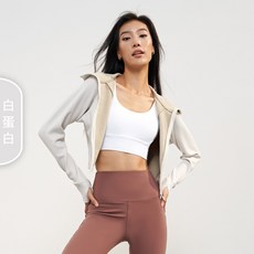愛度貼絨秋冬連帽立領瑜伽運動外套短款修身長袖上衣女運動瑜伽服