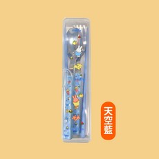 miffy 米飛 不鏽鋼餐具組 (筷子 湯匙 叉子), 天空藍, 1個
