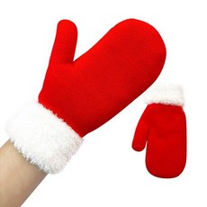 聖誕親子手套，冬季保暖加絨加厚款，新年紅色親子款大人兒童手套