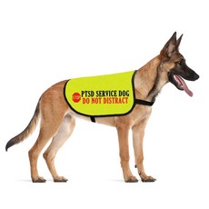 [2] CENWA PTSD Service Dog Do Not Distract 강아지 재킷 조끼 PTSD Service Dog 슬로건 경고 조끼 PTSD 보조 개 경고 선물 (P, 1개
