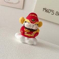 財神爺擴香石桌面擺件 室內香薰 招財擺飾 生日禮物 辦公室小擺件 台灣出貨, 財神1個（財神紅禮盒裝）