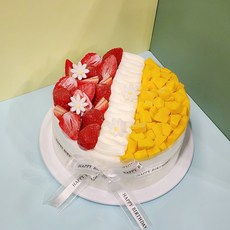 딸기 망고 모형케이크 생크림데코 생일 셀프촬영 소품, 1개, 상세페이지 참조