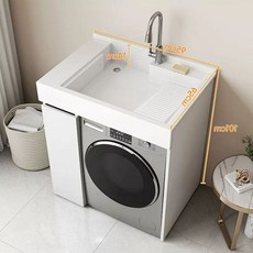 드럼세탁기 싱크대 애벌 탕비실 개수대 66x60빨래판모델 빨래 베란다, 1, AJ. 95CM 왼쪽 캐비닛 마찰이 있는 싱크대