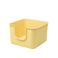 Mango 開放式貓砂盆 單層 大空間 防外濺 貓便盆 貓砂盆, 芒果黃, 1個