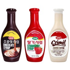 서강 초코시럽 530g + 딸기시럽 530g + 연유 500g, 3개