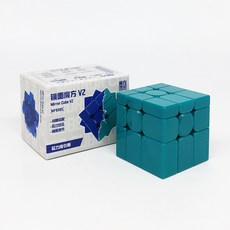 3X3 MoYu Mirror V2 M UV코팅 큐브 33 뭐위 자석 미러큐브 선수용 퍼즐 333, Green(Magnetic), 1개