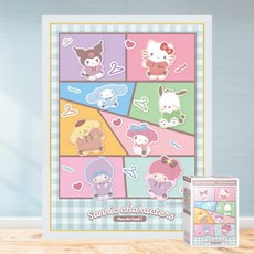 모두의취미 산리오캐릭터즈 누가 제일 힙하지 300피스 캐릭터 직소퍼즐, 1개, 액자세트(슬림모던골드화이트)