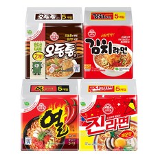 진라면 매운맛 5개+김치라면 5개+오동통면(다시마2) 5개+열라면 5개, 1세트