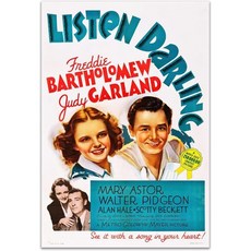 리슨 달링 빈티지 영화 포스터 – 1938년 고전 뮤지컬 아트 프린트 75x11인치, 7.5x11"