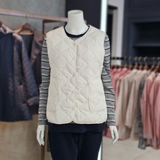 포라리 다이아 퀼팅 라운드 경량조끼 QB48041