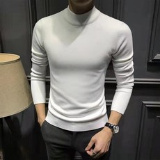 男士針織毛衣 半高領秋冬季百搭打底衫