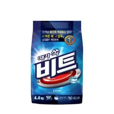 라이온 관공서 학교 세탁세제 드럼세탁 일반세탁 딥클린 가루 찌든때 얼룩제거 4.4kg 비트, 1개