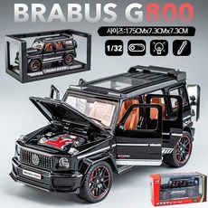 벤츠 지바겐 브라부스 G800 합금 자동차 1:24 다이캐스트 인테리어 장식 소품, F_G800 브라부스 지바겐