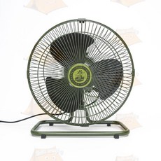 樂活不露 露營電風扇 沙色 軍綠 360度 桌扇 12吋 靜音型 工扇 戶外電扇 全向擺頭, 綠