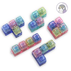 테트리스 LED 키보드 피젯토이 딸깍이 스트레스해소 장난감 키링, 단품