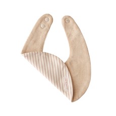 [무무앤두두] 오가닉 소프트 스트라이프 양면 턱받이 (2color), 베이지+스트라이프, 1개입, 1개