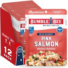 껍질 및 뼈 제거 핑크 연어 파우치, 36개, 70g